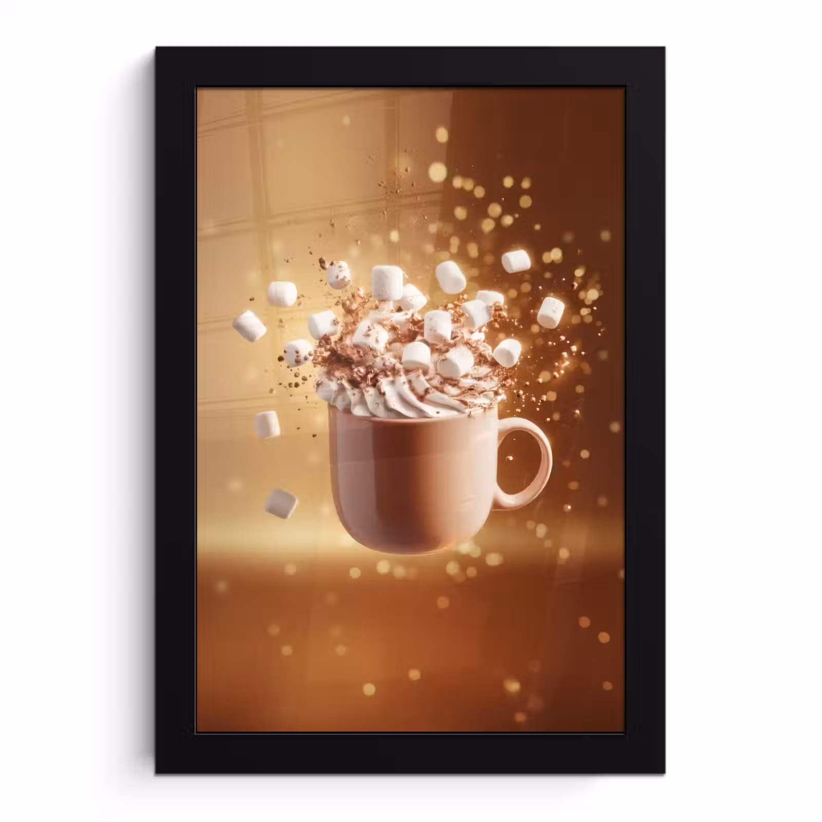 Poster met lijst - Chocomelk - Drinken - Warm - Bruin — 1