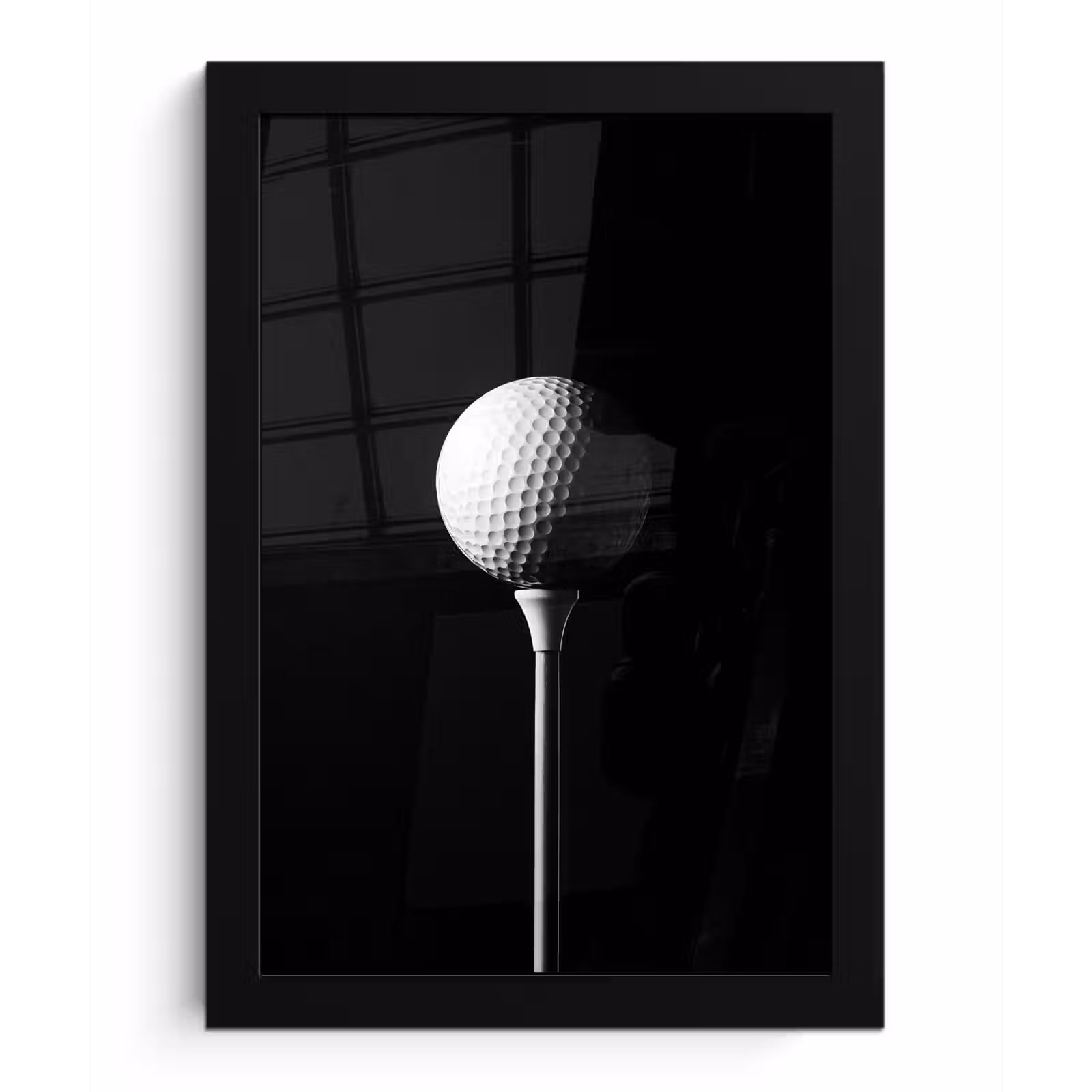 Poster met lijst - Golfbal - Minimalistisch - Wit — 1