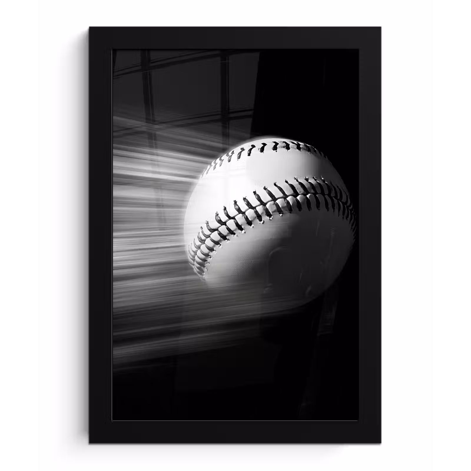Poster met lijst - Honkbal - Wit - Vliegt — 1