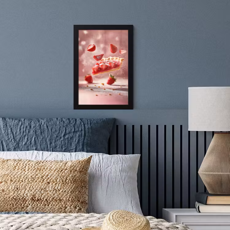Poster met lijst - Aardbei - Taart- Eten - Roze — 4