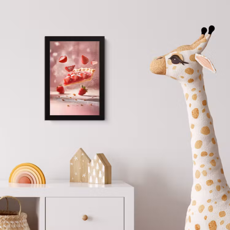 Poster met lijst - Aardbei - Taart- Eten - Roze — 5