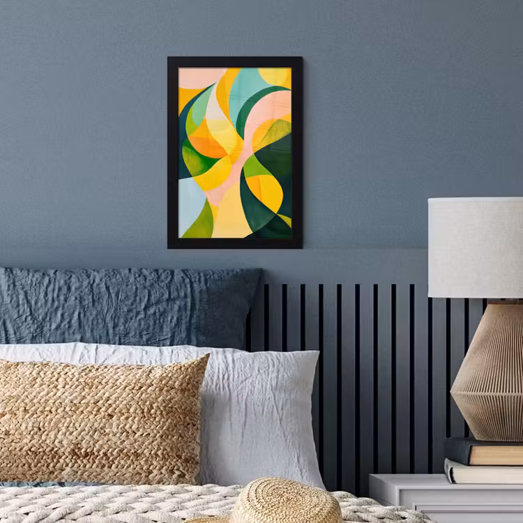 Poster met lijst - Abstract - Geel - Roze - Groen — 4