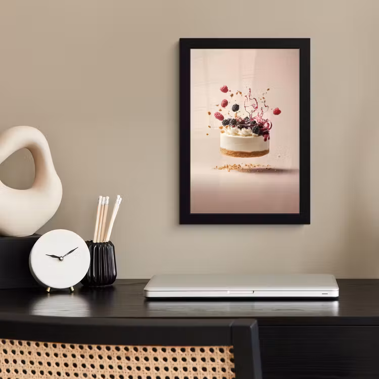 Poster met lijst - Cheesecake - Eten - Roze - Taart — 3