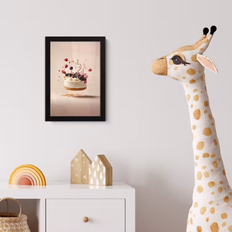 Poster met lijst - Cheesecake - Eten - Roze - Taart — 5