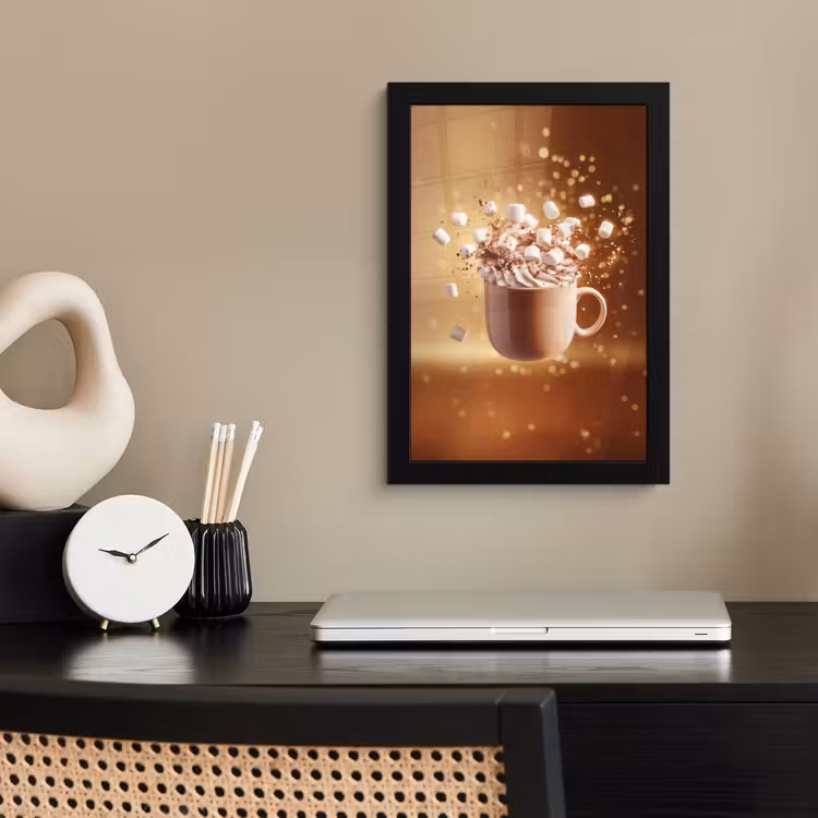 Poster met lijst - Chocomelk - Drinken - Warm - Bruin — 3