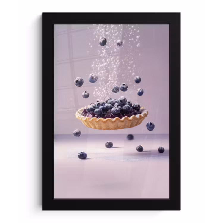Poster met lijst - Eten - Taart - Bessen - Blauw — 1