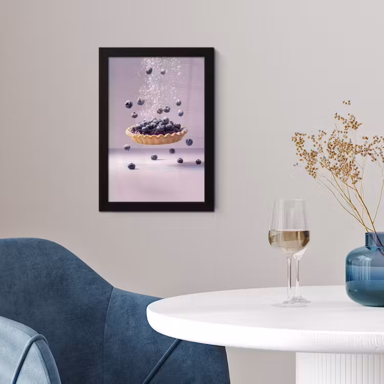 Poster met lijst - Eten - Taart - Bessen - Blauw — 2