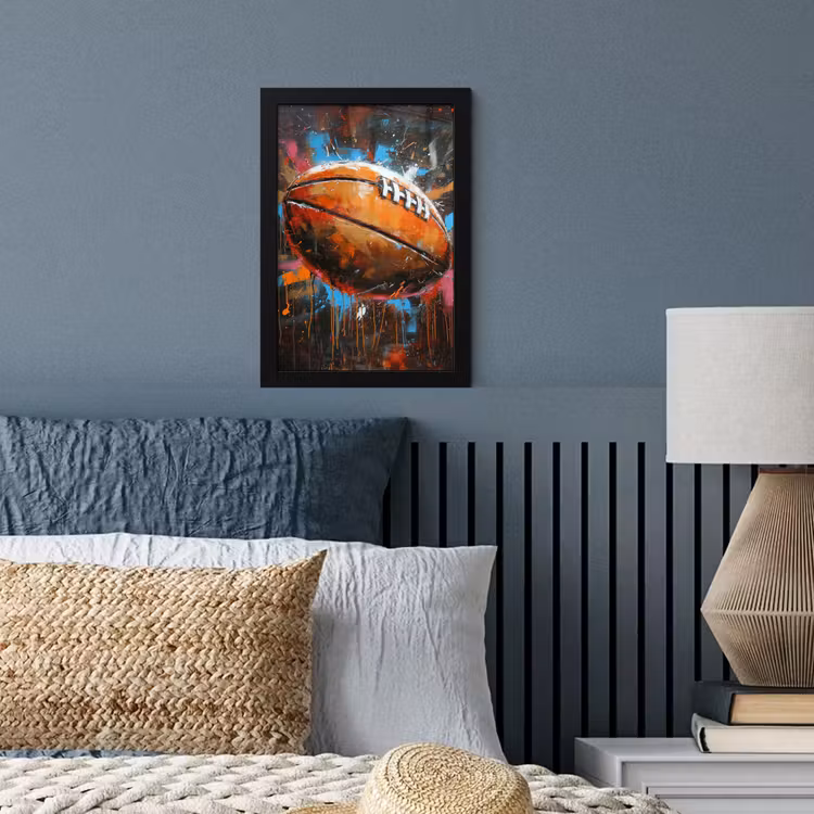 Poster met lijst - Graffiti - Rugby - Kleurrijk - Rugbybal — 4