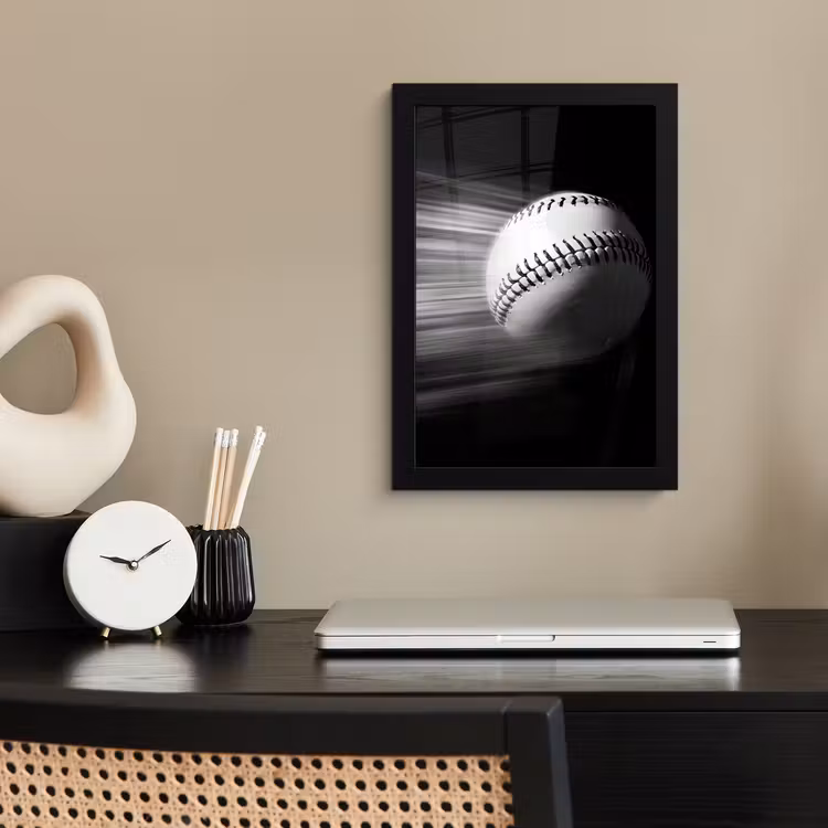 Poster met lijst - Honkbal - Wit - Vliegt — 3