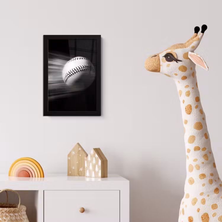 Poster met lijst - Honkbal - Wit - Vliegt — 5