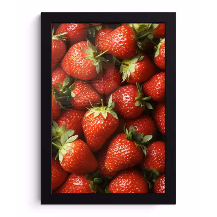 Poster met lijst - Aardbei - Fruit - Rood — 1
