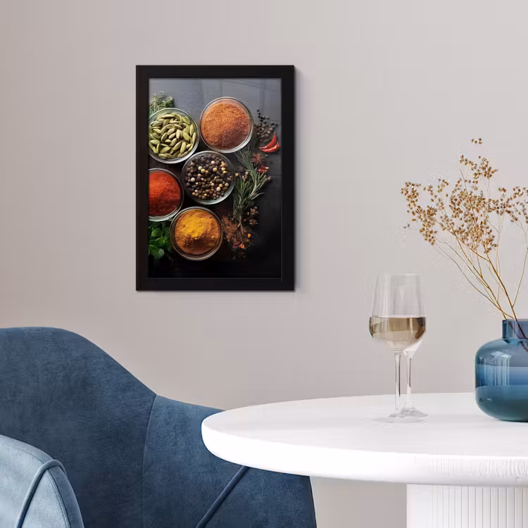 Poster met lijst - Glazen - Bakjes - Blaadjes - Kruiden — 2