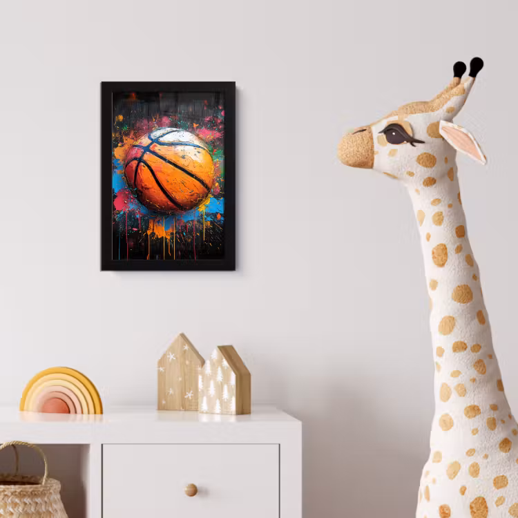 Poster met lijst - Graffiti - Basketbal - Verf - Sport — 5