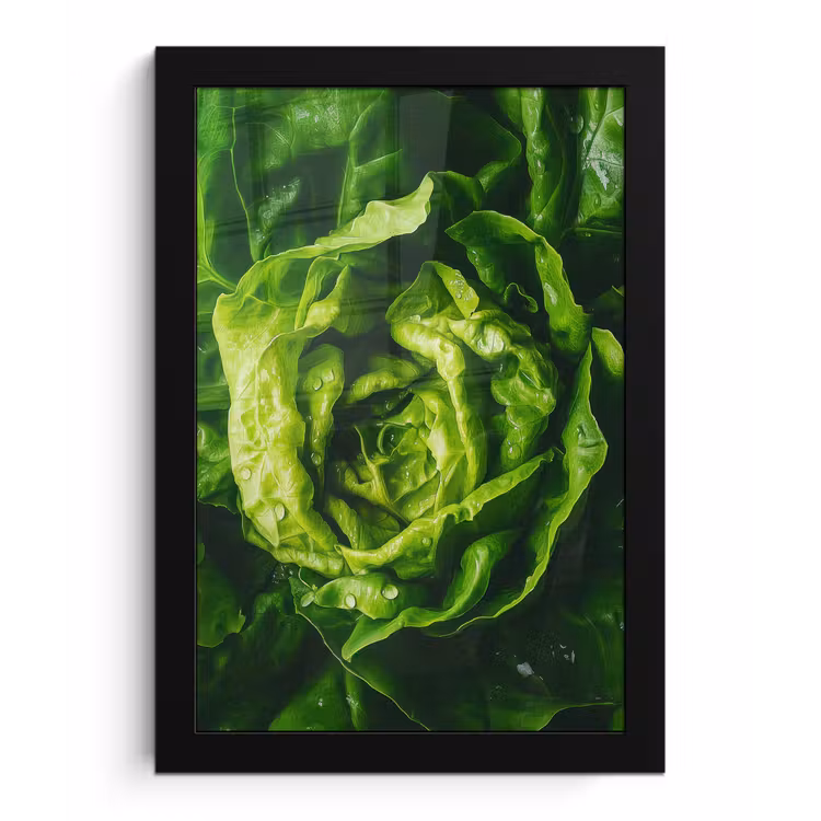 Poster met lijst - Groente - Sla - Groen — 1