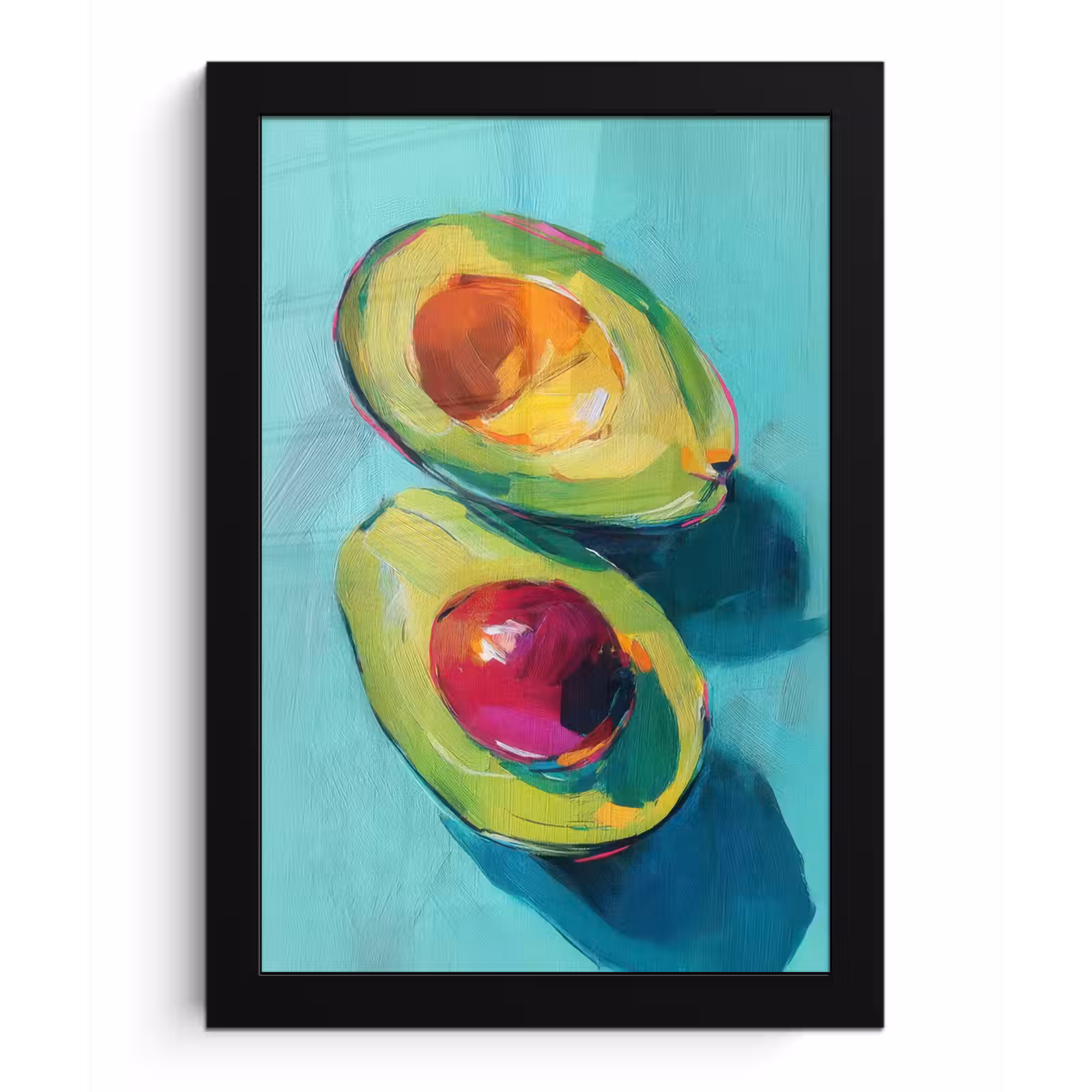 Poster met lijst - Avocado - Groen - Pit - Schaduw — 1