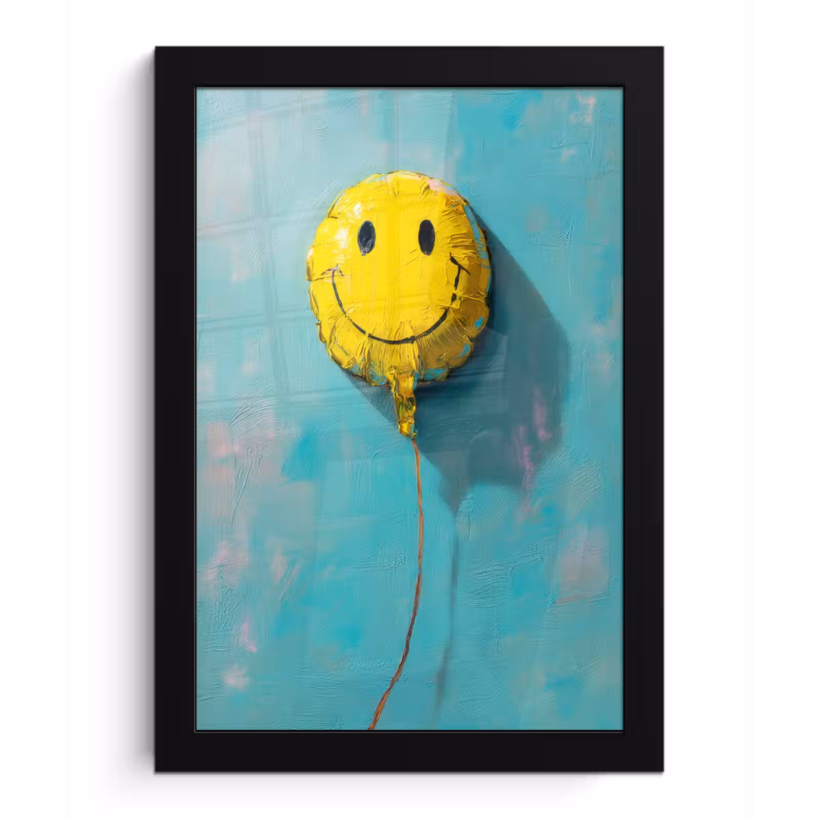 Poster met lijst - Ballon - Geel - Smiley — 1