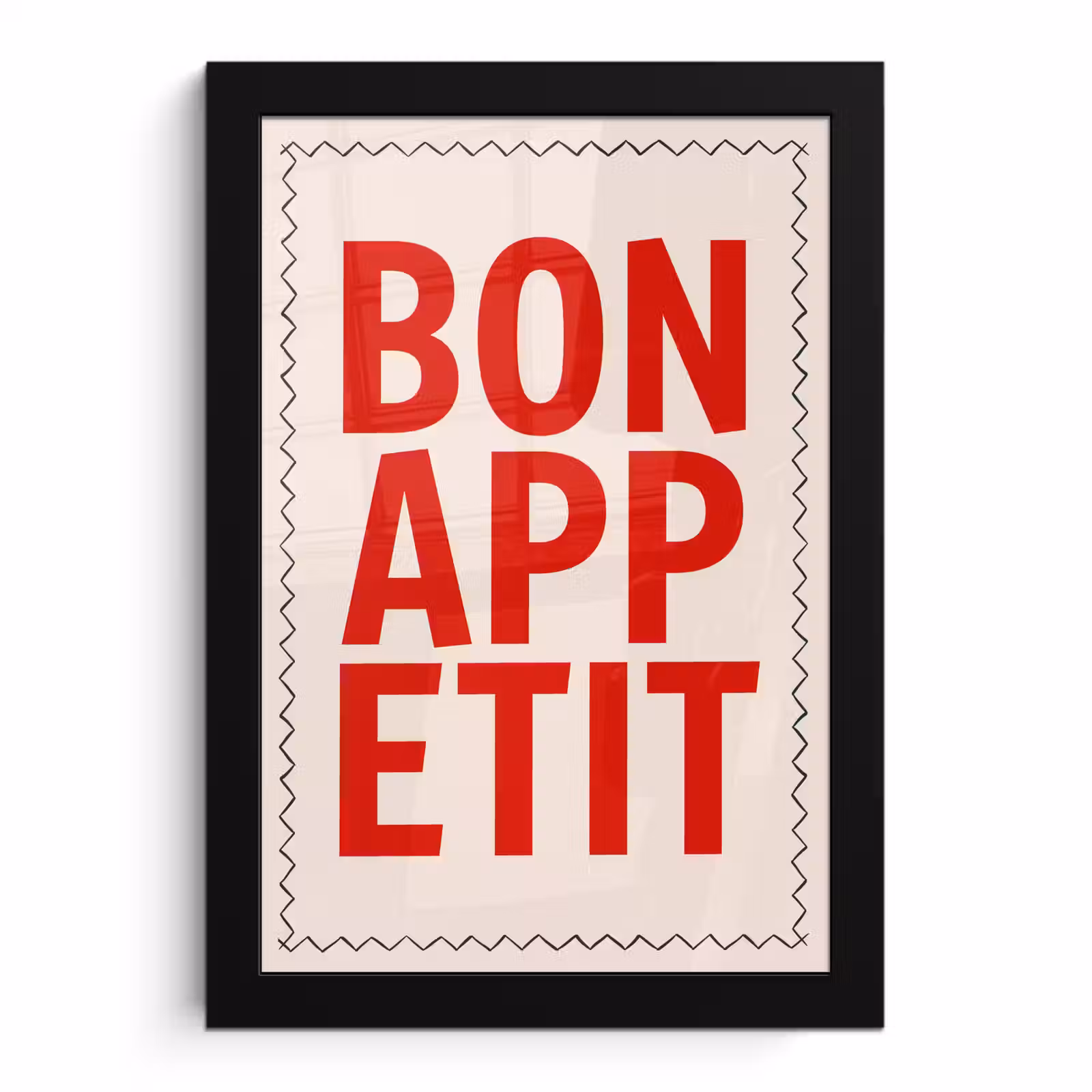 Poster met lijst - Blokletters - Rood - Kartelrand — 1