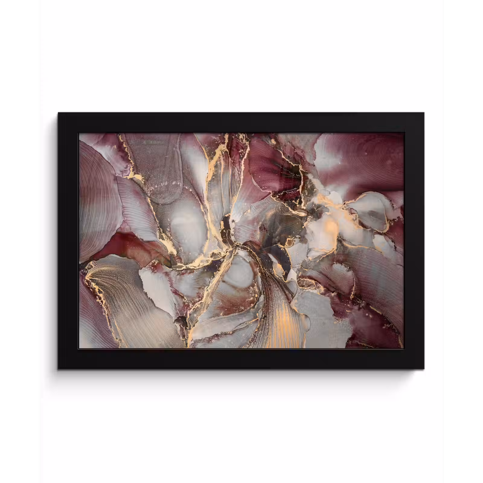 Poster met lijst - Goud - Marmer - Paars — 1
