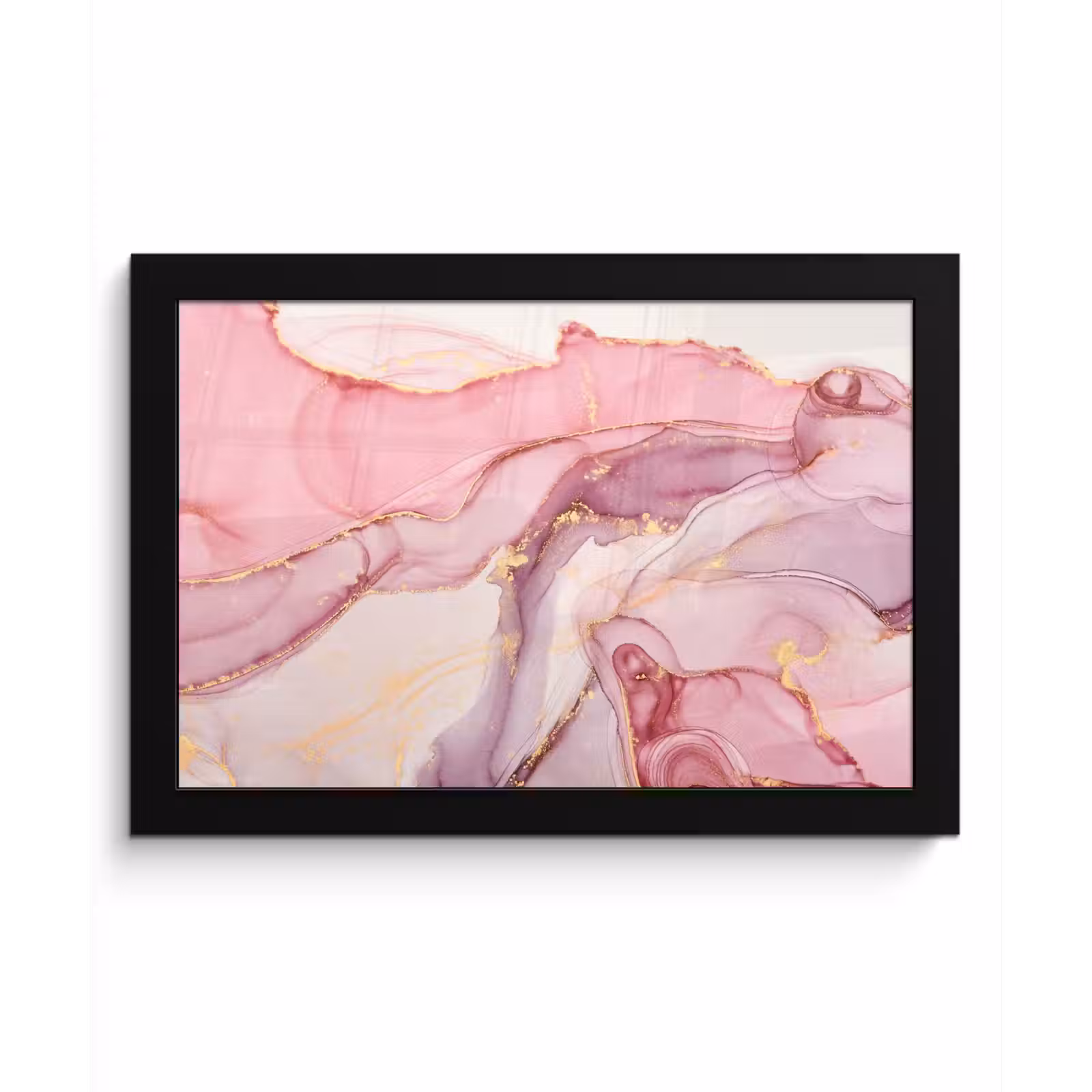 Poster met lijst - Goud - Marmer - Roze — 1