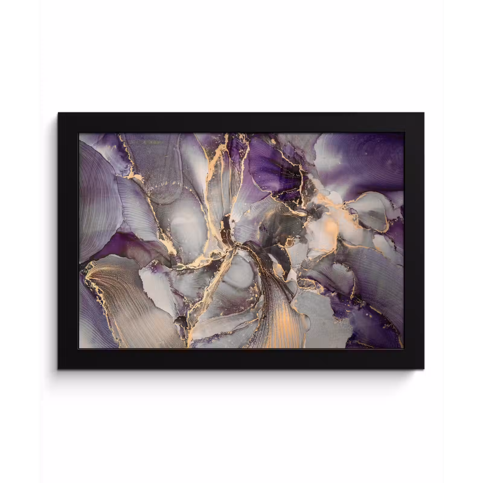 Poster met lijst - Goud - Paars - Marmer — 1