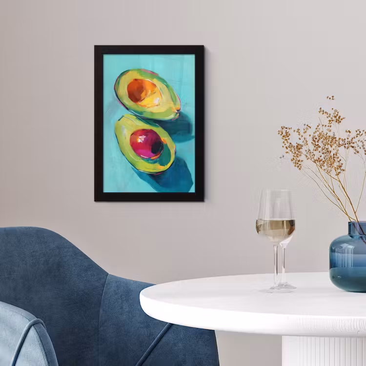 Poster met lijst - Avocado - Groen - Pit - Schaduw — 2