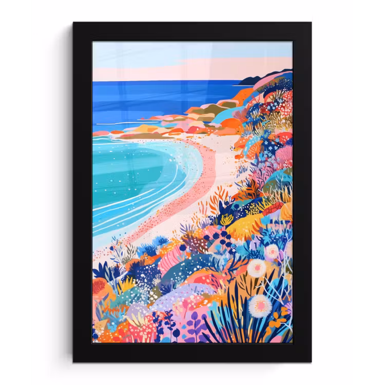 Poster met lijst - Bloemenweide - Zee - Zomers — 1