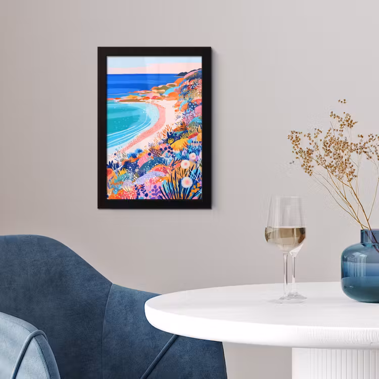Poster met lijst - Bloemenweide - Zee - Zomers — 2