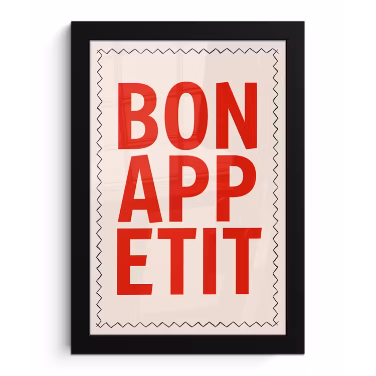 Poster met lijst - Blokletters - Rood - Kartelrand — 1