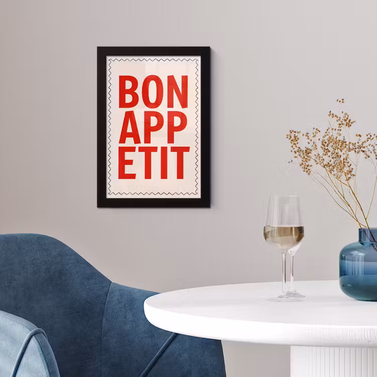 Poster met lijst - Blokletters - Rood - Kartelrand — 2