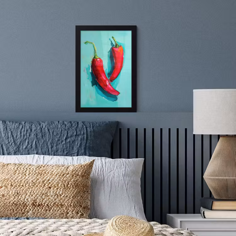 Poster met lijst - Chilipepers - Geverfd - Rood — 4