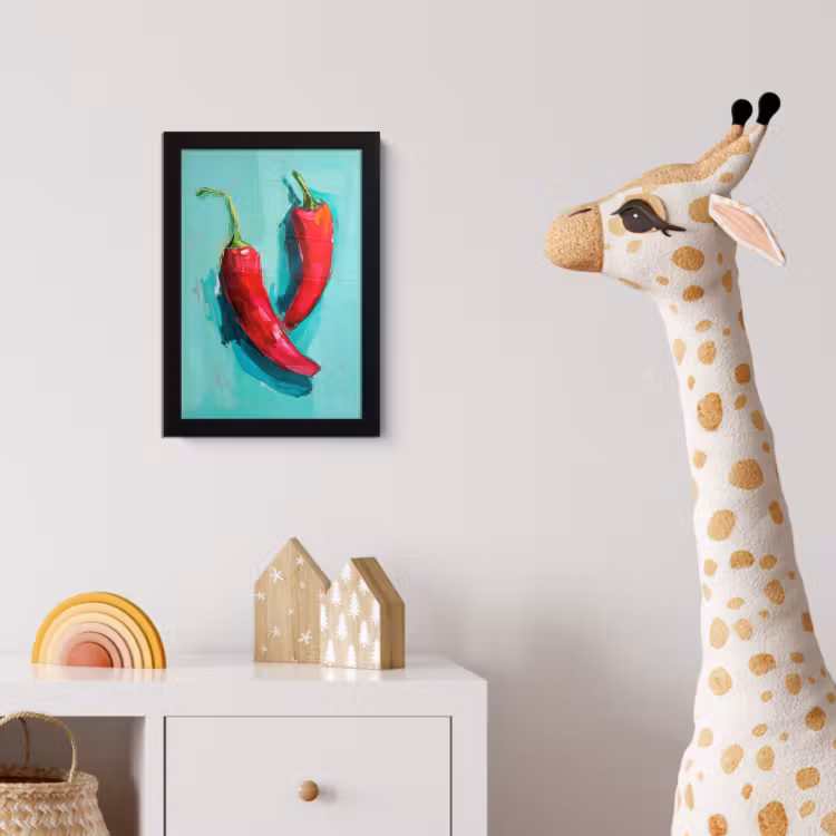 Poster met lijst - Chilipepers - Geverfd - Rood — 5