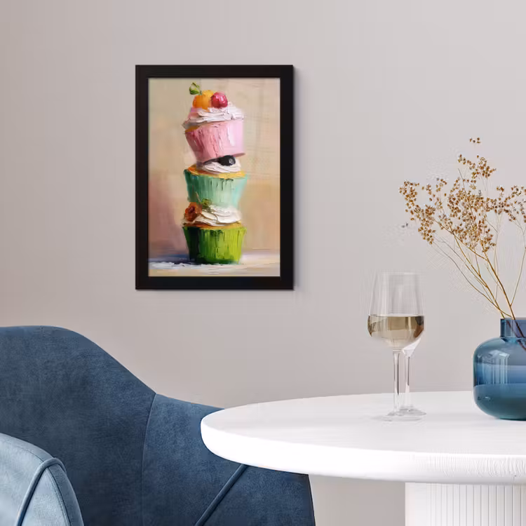 Poster met lijst - Cupcakes - Gestapeld - Kleurrijk - Fruit — 2