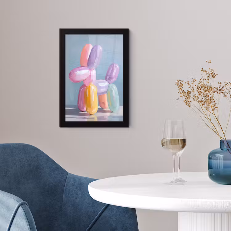 Poster met lijst - Dier - Ballon - Pasteltinten - Glanzend — 2