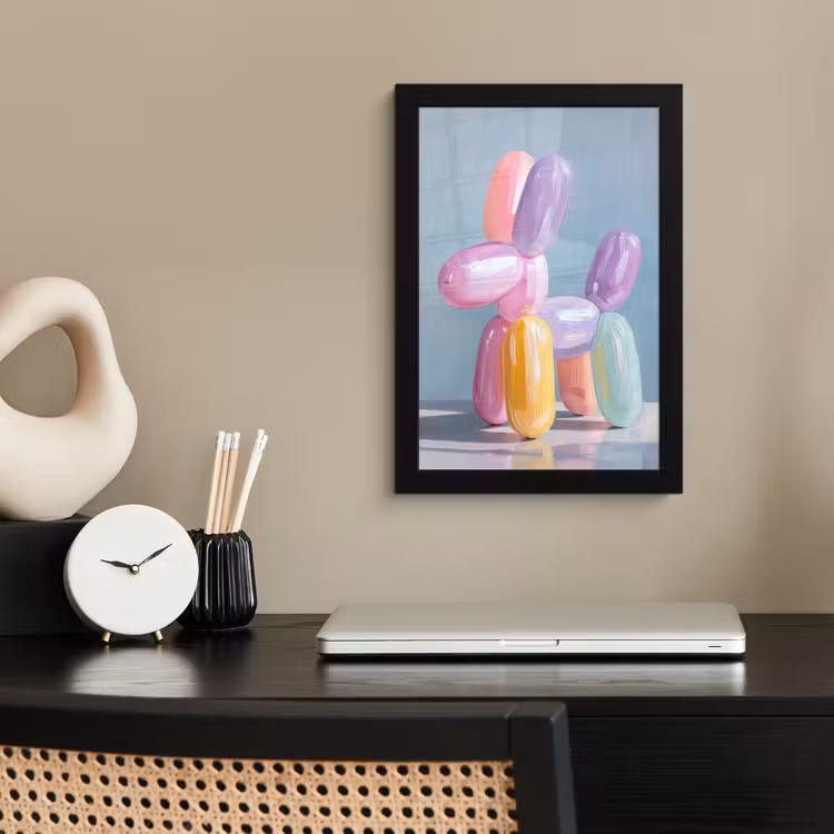 Poster met lijst - Dier - Ballon - Pasteltinten - Glanzend — 3