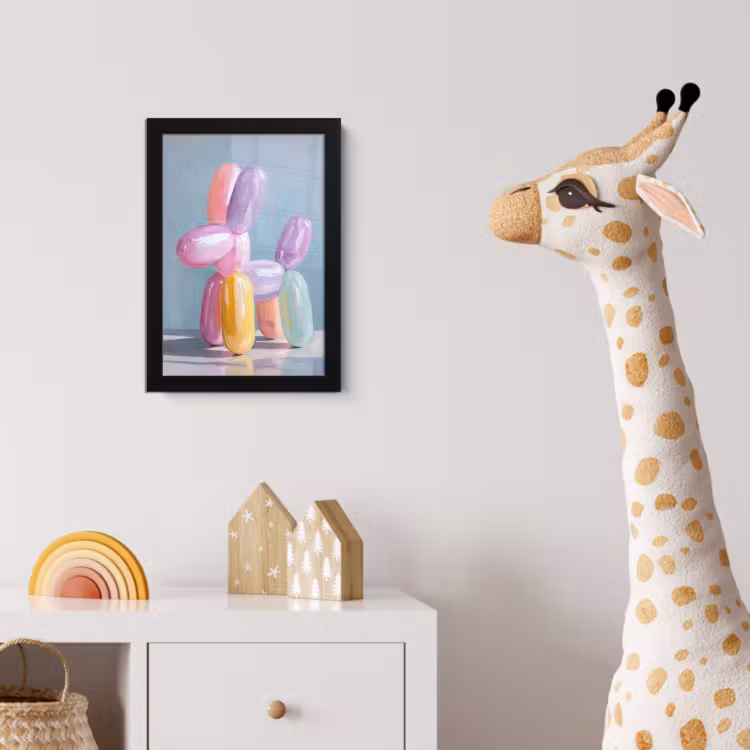 Poster met lijst - Dier - Ballon - Pasteltinten - Glanzend — 5