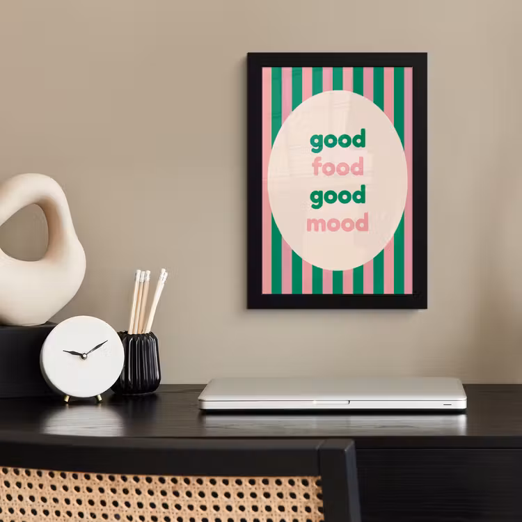 Poster met lijst - Gestreept - Quote - Ovaal - Roze — 3