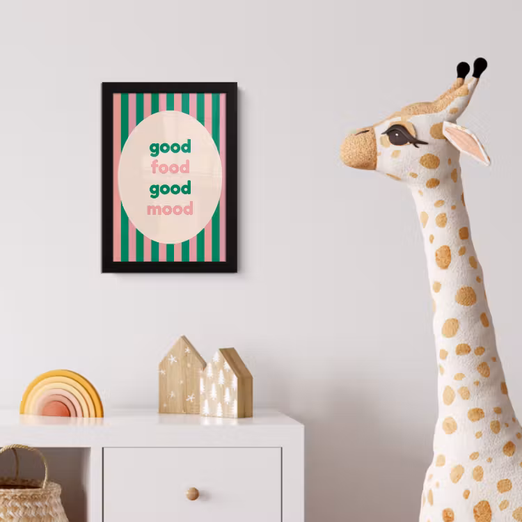 Poster met lijst - Gestreept - Quote - Ovaal - Roze — 5
