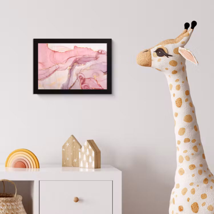 Poster met lijst - Goud - Marmer - Roze — 5
