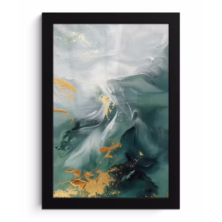 Poster met lijst - Groen - Modern - Marmer - Abstract — 1
