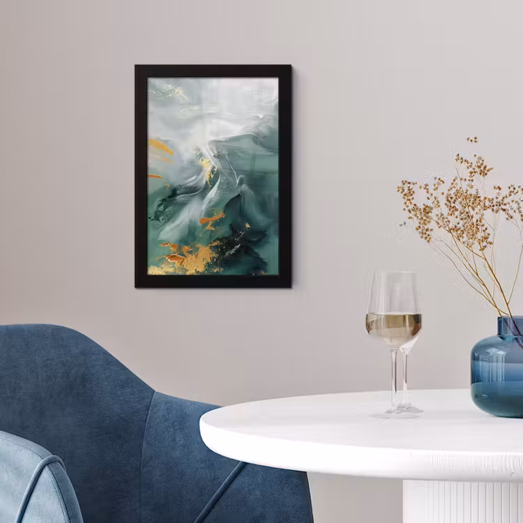 Poster met lijst - Groen - Modern - Marmer - Abstract — 2