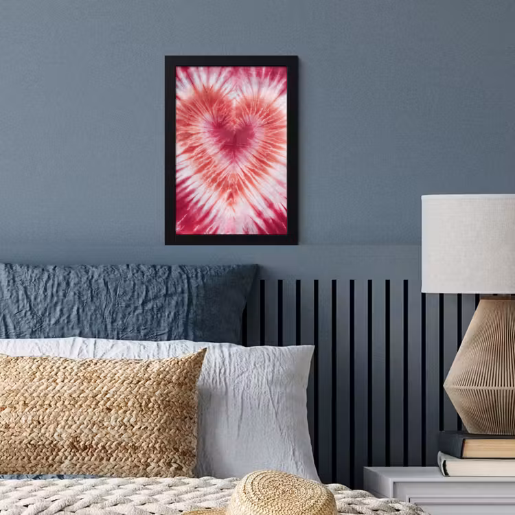 Poster met lijst - Hartvorm - Roze - Tie dye — 4