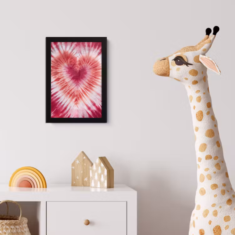 Poster met lijst - Hartvorm - Roze - Tie dye — 5
