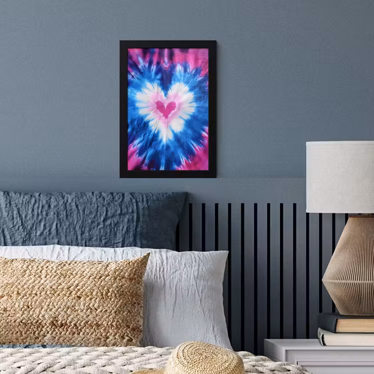 Poster met lijst - Hartvormig - Tie dye - Paars — 4