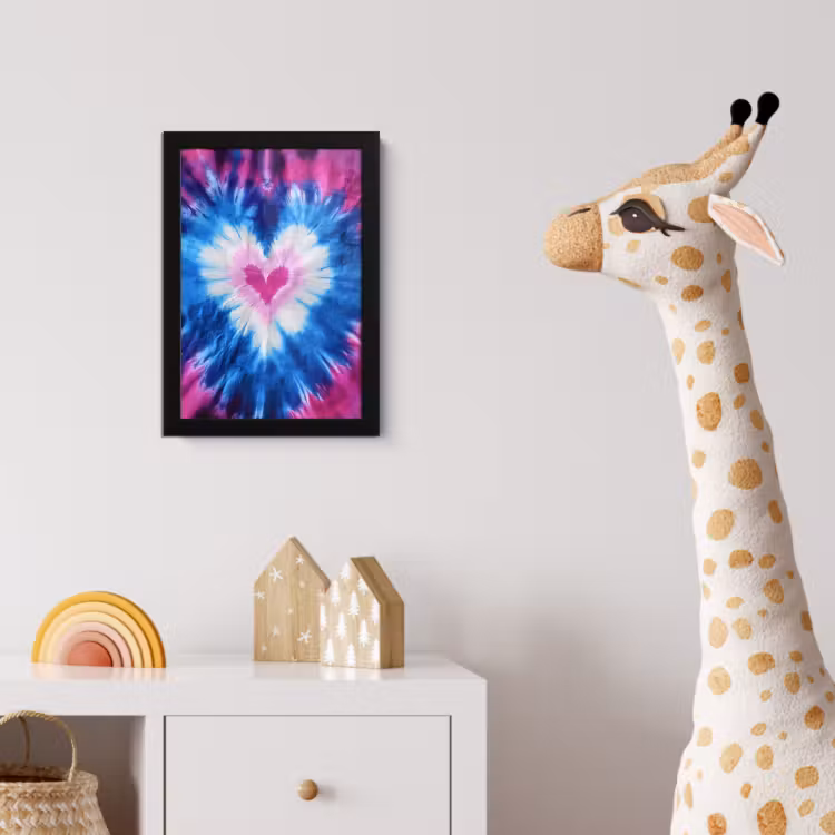 Poster met lijst - Hartvormig - Tie dye - Paars — 5