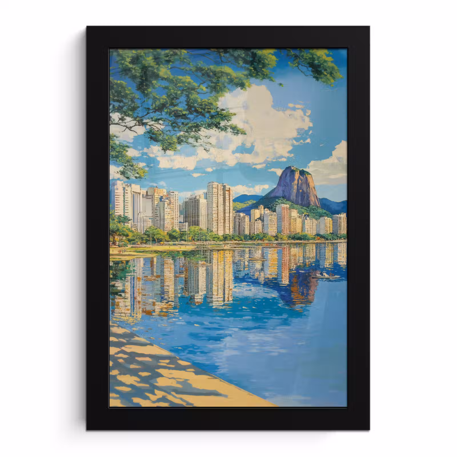 Poster met lijst - Berg - Skyline - Strand - Water — 1