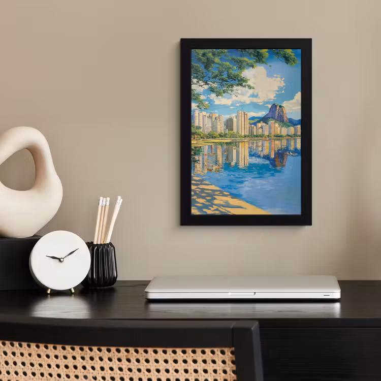 Poster met lijst - Berg - Skyline - Strand - Water — 3