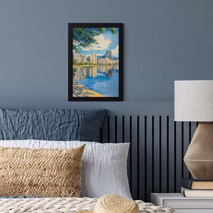 Poster met lijst - Berg - Skyline - Strand - Water — 4