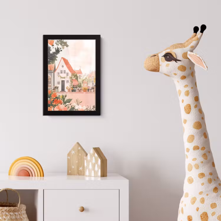 Poster met lijst - Bloemen - Huizen - Dorp — 5