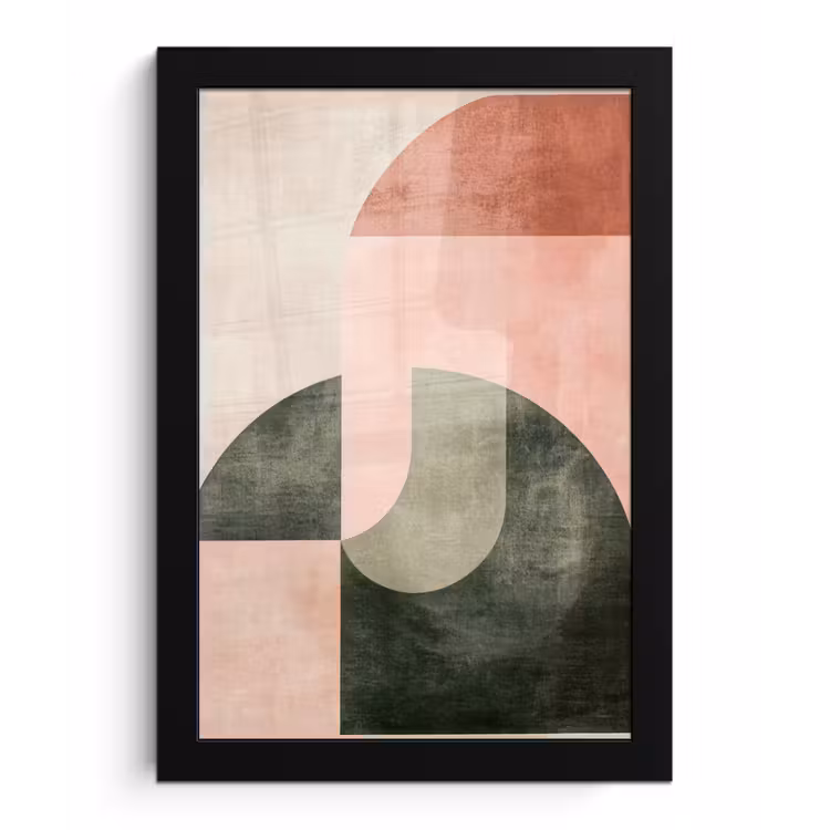 Poster met lijst - Cirkel - Abstract - Roze — 1