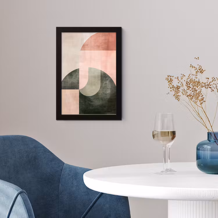 Poster met lijst - Cirkel - Abstract - Roze — 2